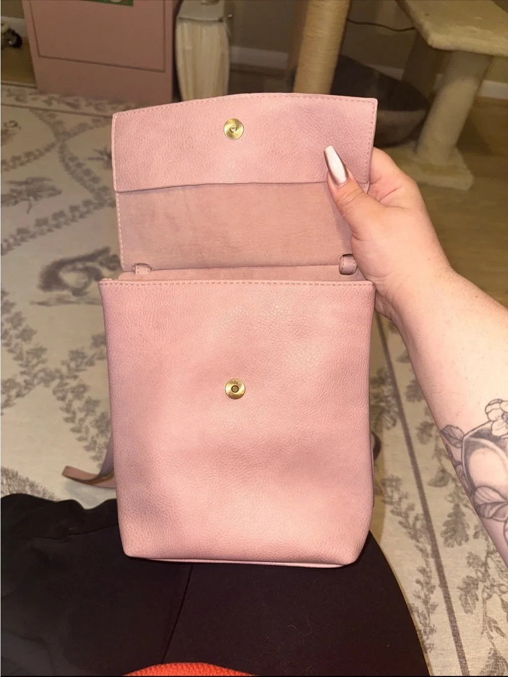 Joy Susan Women's Dusty Rose Crossbody Bag - Minimal Faux Leather Shoulder Purse - Picture 3 of 5